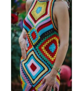 Odyssey crochet maxi-jurk close-up - Loom & Loop