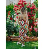 Odyssey crochet maxi-jurk stijldetail - Loom & Loop