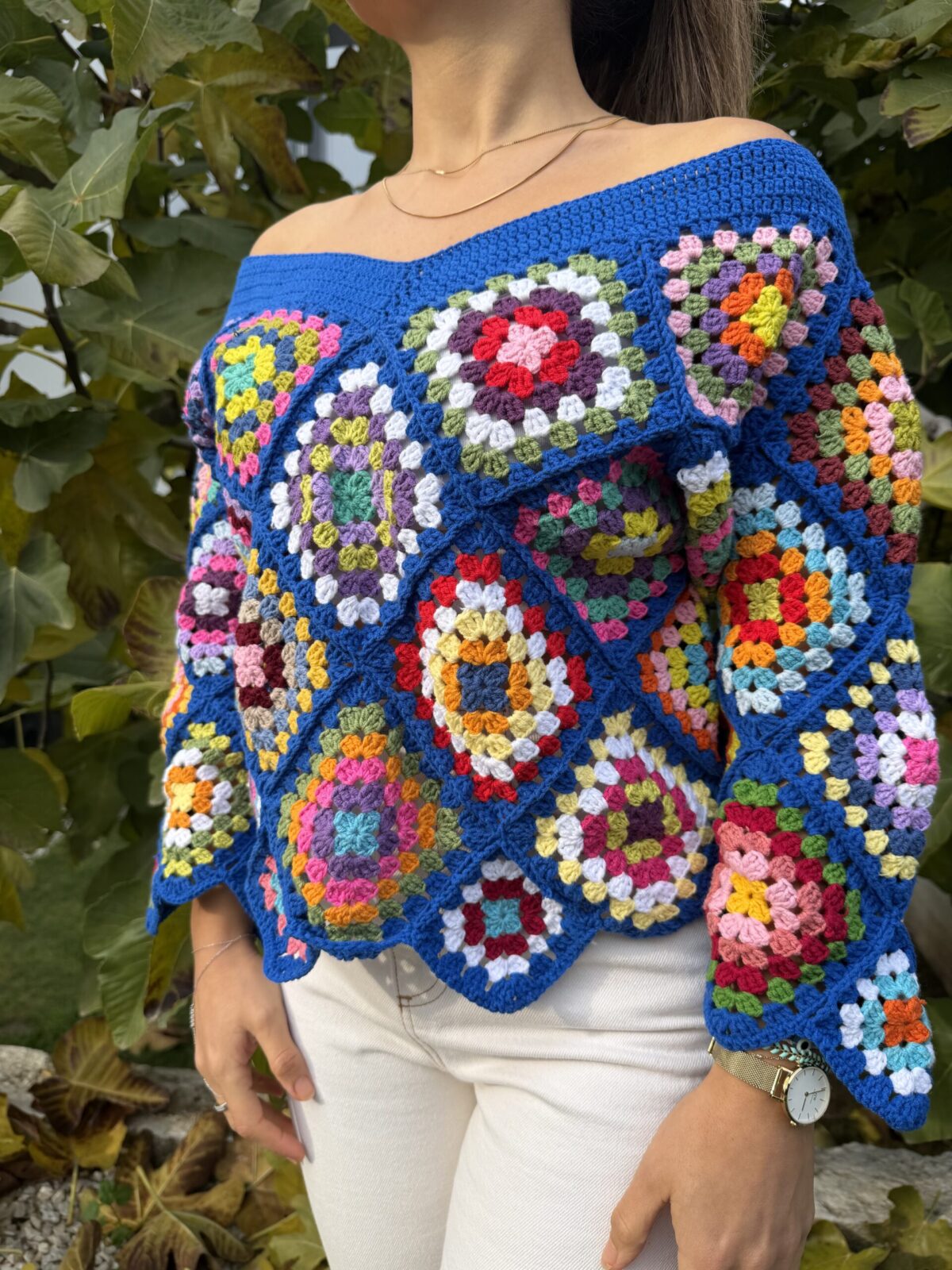 Azure crochet trui foto 3 - Loom & Loop