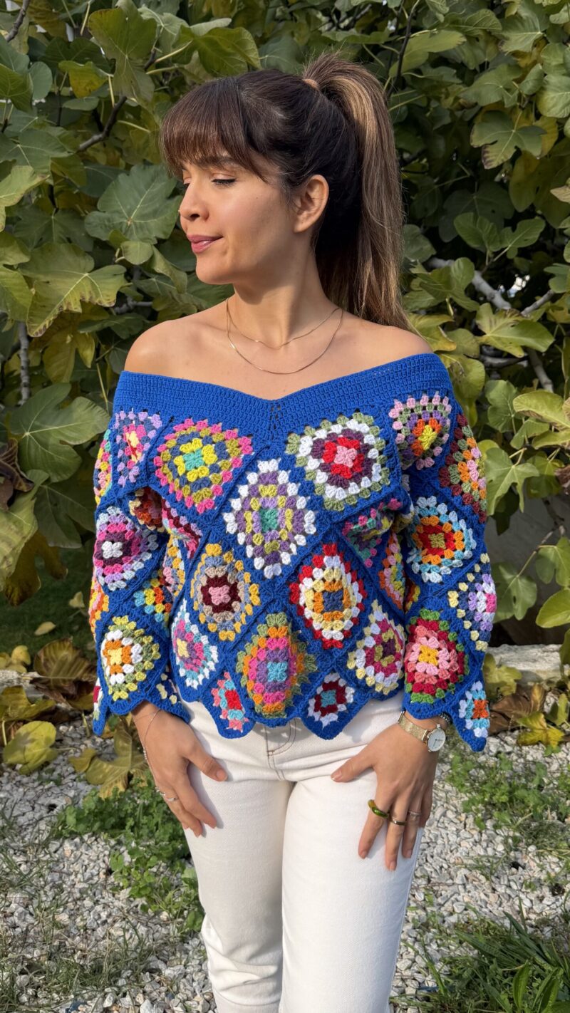 Azure crochet trui - handgemaakt bij Loom & Loop