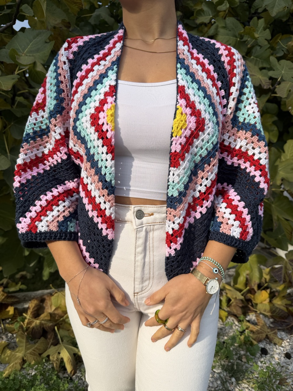 Starburst kimono crochet vest - handgemaakt bij Loom & Loop
