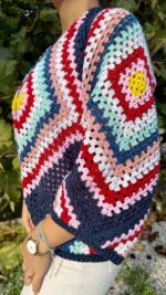 Starburst kimono crochet vest close-up - Loom & Loop