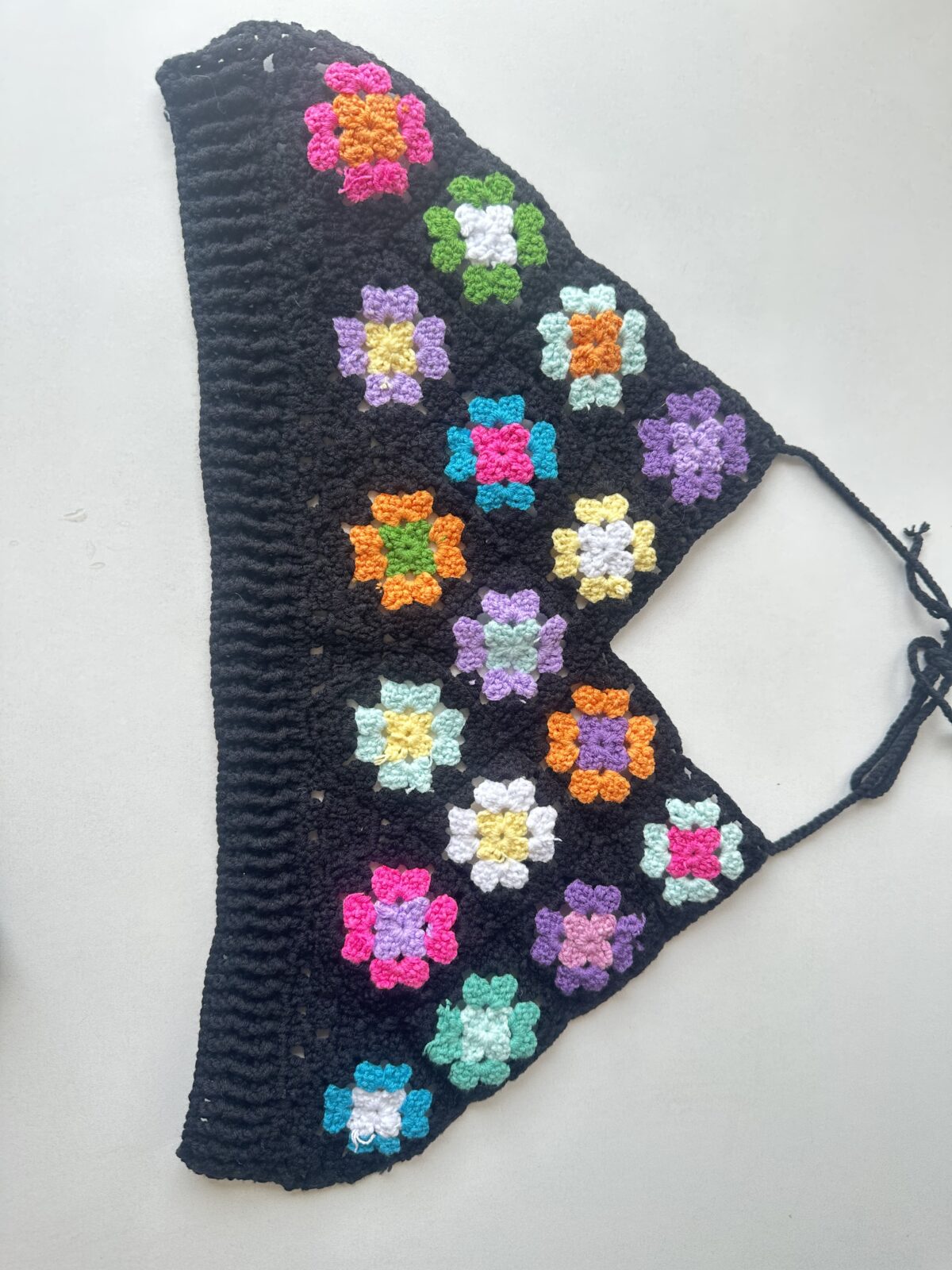 Midnight Floral crochet top close-up - Loom & Loop