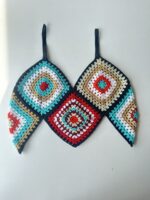 Owl crochet bikini top close-up - Loom & Loop